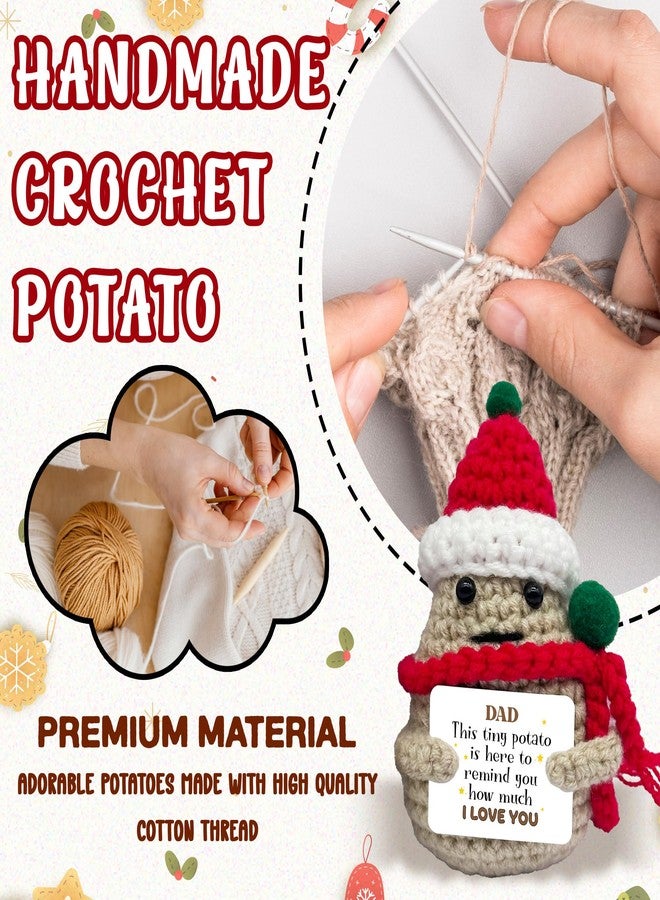 Bgohrd Christmas Crochet Potato Gifts, Handwoven Knitting Doll for Dad Men, Funny Cute Doll with Card, Emotional Presents, Christmas Party Decorations -C03 - Image 3